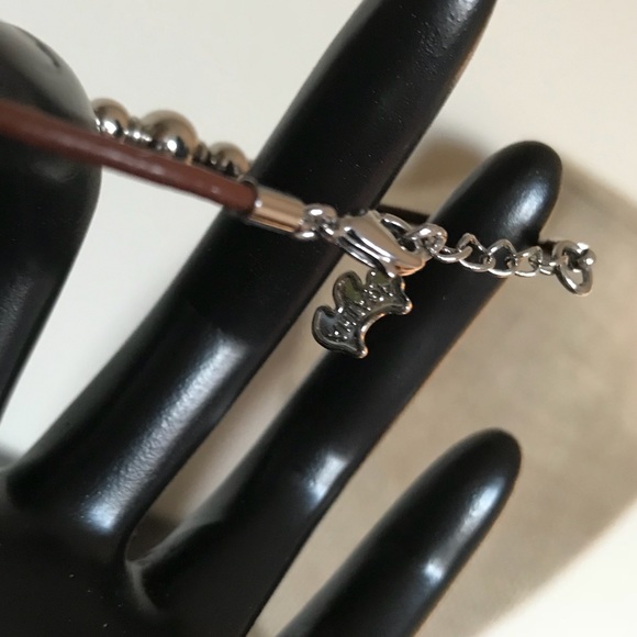 Agatha Paris Brown Leather & Silver Bead Bracelet - Picture 4 of 5